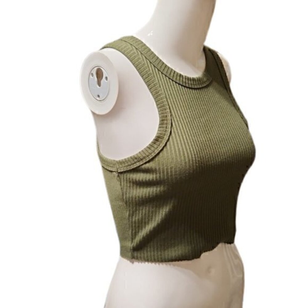 [Destined] Green Short Sleeve Crop Top - Size S